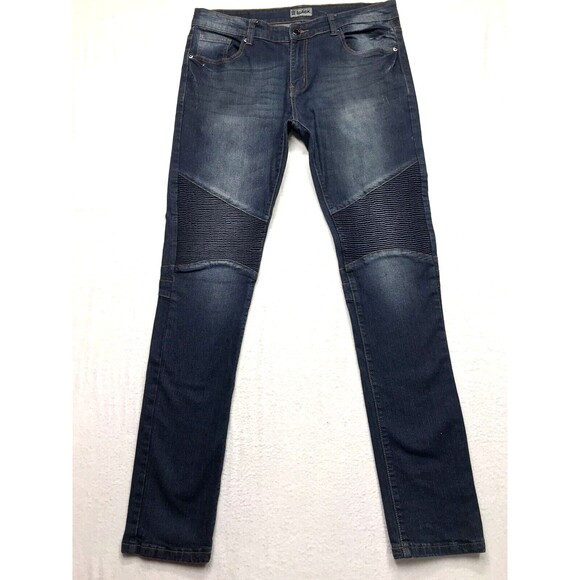 Buckle Black Other - BUCKLE BLACK Moto Jean Men 34x34 (36x35 actual) Skinny Flex Stretch Denim Dark